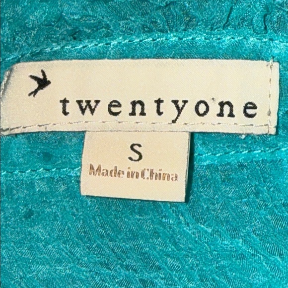 XXI Forever 21 Vintage Smocked Waist Y2K Flutter Sleeve Blouse SZ Small - Picture 7 of 7